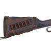 Genuine Leather Gun Shell Holder Buttstock, Canvas Recoil Pad Extension for Shotguns Rifles (Coffee) view 1