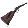 Genuine Leather Gun Shell Holder Buttstock, Canvas Recoil Pad Extension for Shotguns Rifles (Coffee) view 3