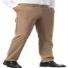 Plaid&Plain Men's Dress Pants Slim Fit Stretch Khaki Pants Wrinkle Free 8802 Khaki 40x34 view 1