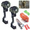 Tree Climbing Spike Set,Safety Steel Belt Straps Lanyard Carabiner Climb Spike Stainless Steel Tree Climbing Tool for Practicing Tree Climbing, Jungle Durvival, Fruit Picking, Hunting view 4
