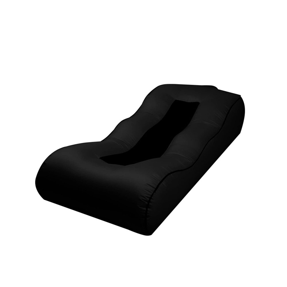 Inflatable Lounger Sofa Air Portable, Water Proof for Backyard Beach Travelling,Camping, No Air Pump Required, Collapsible, Black,L(length190cm)