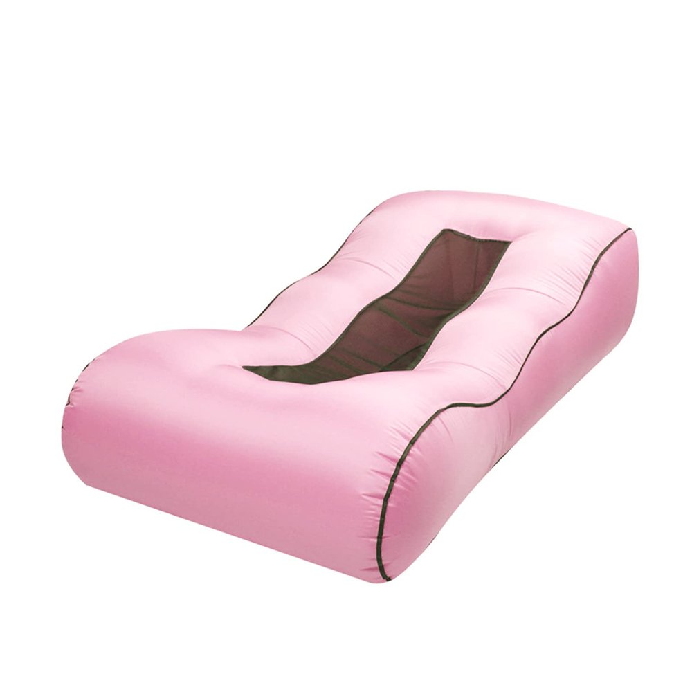 Inflatable Lounger Sofa Air Portable, Water Proof for Backyard Beach Travelling,Camping, No Air Pump Required, Collapsible, Pink,L(length190cm)