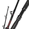 Fiblink Saltwater Fishing Trolling Rod 1-Piece Heavy Duty Roller Rod Big Name Fishing Pole with Roller Guides (80-120lb,5'6") view 1