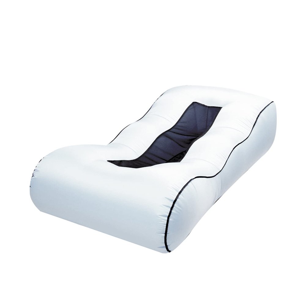 Inflatable Lounger Sofa Air Portable, Water Proof for Backyard Beach Travelling,Camping, No Air Pump Required, Collapsible, White,L(length190cm)