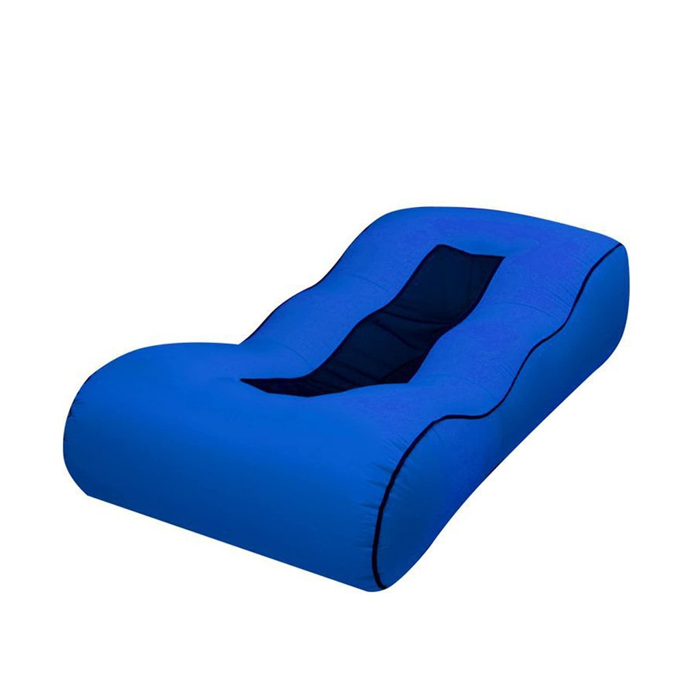 Inflatable Lounger Sofa Air Portable, Water Proof for Backyard Beach Travelling,Camping, No Air Pump Required, Collapsible, Navy Blue,L(length190cm)