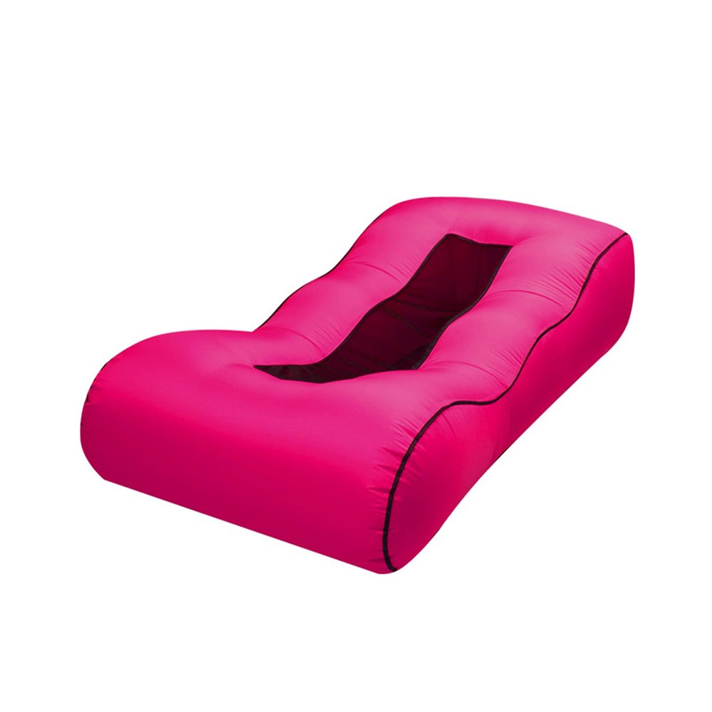 Inflatable Lounger Sofa Air Portable, Water Proof for Backyard Beach Travelling,Camping, No Air Pump Required, Collapsible, Rose Red,L(length190cm)