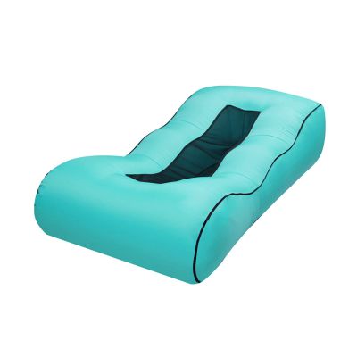 Inflatable Lounger Sofa Air Portable, Water Proof for Backyard Beach Travelling,Camping, No Air Pump Required, Collapsible, Lake Green,L(length190cm)