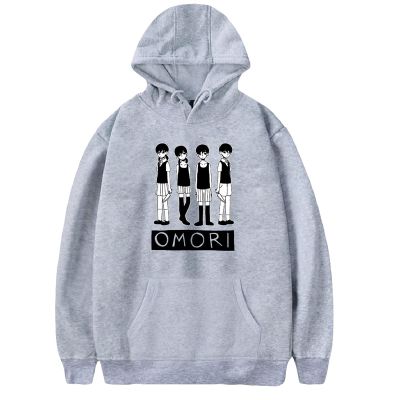 ACBANANA Omori Hoodie Unisex Long Sleeve,Omori Merch Hoodie for Men/Women Pullover Jumpers Sweatshirts Grey