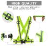 Miushion Reflective Vest - 10 Pack Running Vest Reflector for Night Running, Biking, Walking, Reflective Running Vest with Safety Straps, High Visibility Reflector (Green) view 3