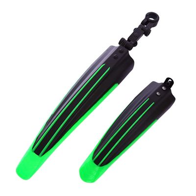 SJHY Bicycle Accessories 2Pcs Bicycle Mudguard Mountain Bike Fenders Set Mudguards Bicycle Mudguard Wings for Bicycle Front and Rear Fenders Bike Parts (Color : Black Green)