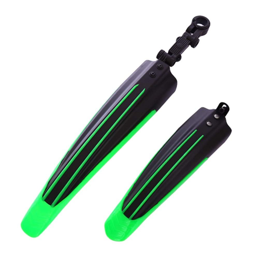 SJHY Bicycle Accessories 2Pcs Bicycle Mudguard Mountain Bike Fenders Set Mudguards Bicycle Mudguard Wings for Bicycle Front and Rear Fenders Bike Parts (Color : Black Green)