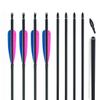 OBTOUTDOOR 12PCS 31'' Feather Fletched Carbon Fiber Arrows Spine 500/600 Archery Hunting Practice with Removable Tips for Recurve Bow (Spine 600) view 2