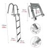 JLXJ Telescoping 4 Step Ladde for Swimming Pool/Boat/Pontoon, Rear Entry Collapsible Telescopic Ladders with Handrail, Load: 200lg view 4
