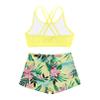 winying Kids Girls 2Pcs Tankini Tracksuit Sport Gymnastics Crop Top with Shorts Swimsuit Swimwear Activewear Lemon 8 Years view 4
