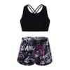 winying Kids Girls 2Pcs Tankini Tracksuit Sport Gymnastics Crop Top with Shorts Swimsuit Swimwear Activewear Rose 8 Years view 1