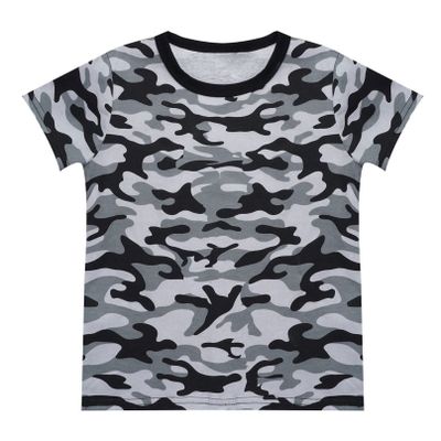 Agoky Kids Boys Camouflage Short Sleeve T-Shirt Tops for Boys Fashion Casual Daily Wear Outdoor Playwear Top Camouflage Black 3-4 Years