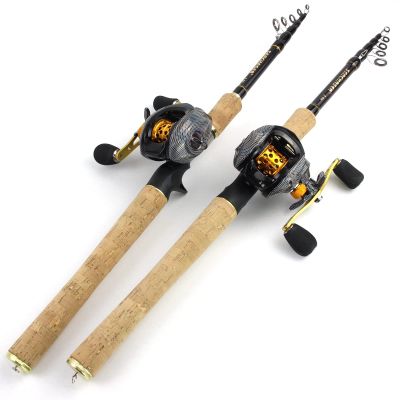 New 1.8M-2.7M Carbon Lure Rod 7g -28g Portable Telescopic Casting Rod Casting Reels Set Beginner Fishing Pesca Trout rods ZYHYD (Color : Left Hand Coil, Size : 1.8M Rod and Reel)