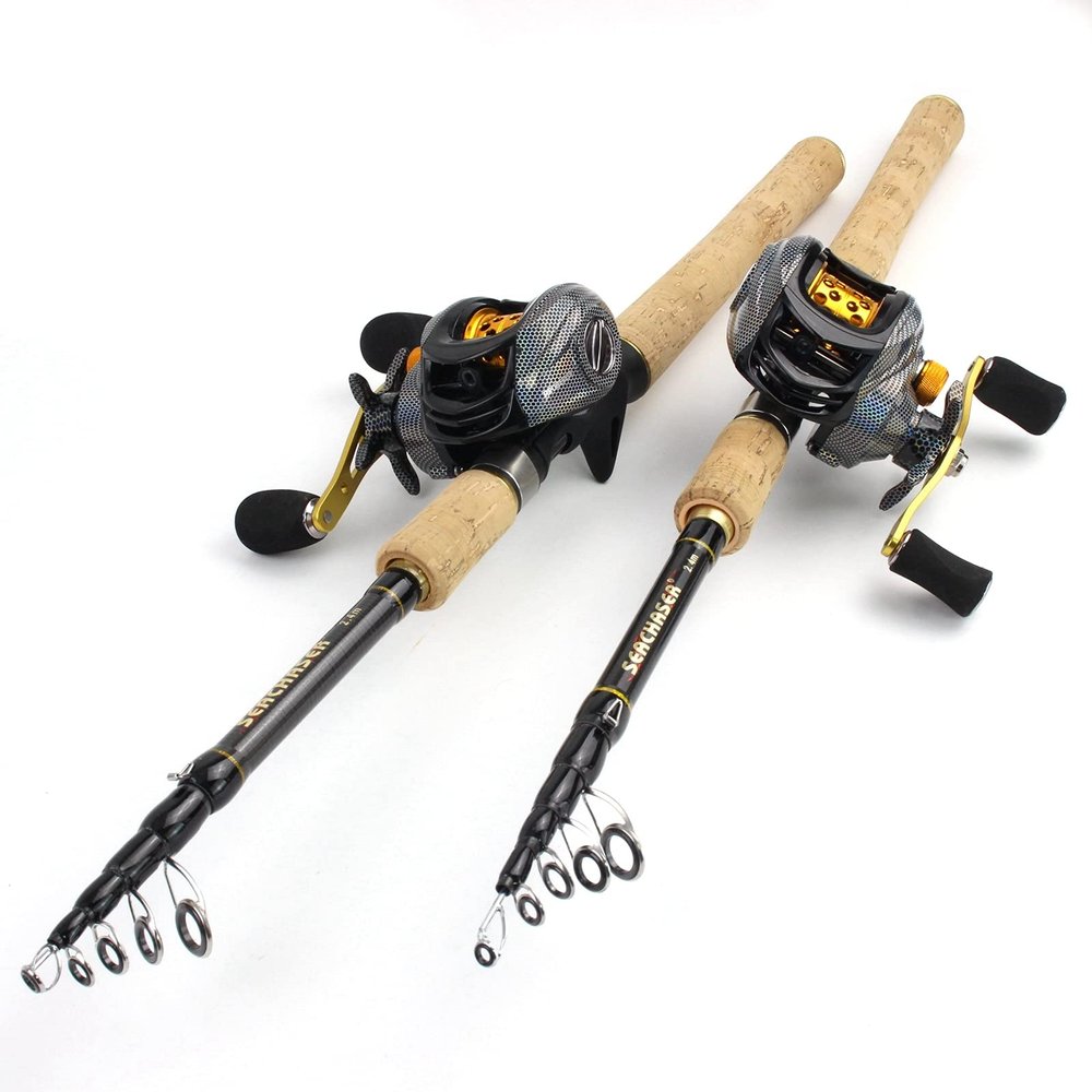 1.8m-2.7m Cast Rod Cast Wheel Combination, Wooden Handle Lure Cast Rod and 18+1BB Reel Set, Fishing Rod Reel Combo, Trout Rod, Cast Rod ZYHYD