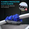 UBULLOX Bike Chain Lock 3FT Bike Lock 5-Digit Combination Resettable Anti-Theft Bicycle Locks Steel Chain for Bicycle, Motorcycle and More, Blue view 4