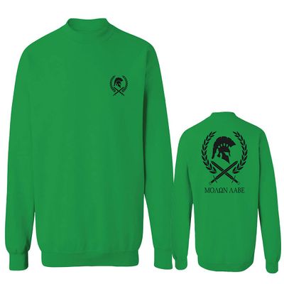 Come and Take Greek Molon Labe Spartan Workout American Men's Crewneck Sweatshirt (Irish Green Large)