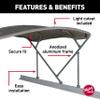 Taylor Made Products Manual Bimini Top Kit 8' or 10' Long with 8' Wide Beams for Pontoon Boats Includes Frame + Fabric + Storage Boot + Hardware view 3