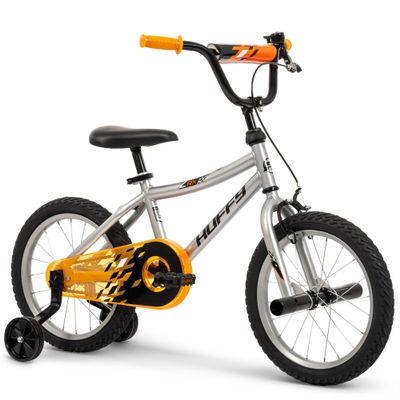 Huffy ZRX 16" Kids Bike, Ideal for Ages 3 to 5 Years Old, Front Pegs, BMX Style Handlebar, Quick Connect Assembly, Designed for Growth, Durable Steel Frame, Enclosed Chain Guard, Silver