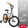 Huffy ZRX 16" Kids Bike, Ideal for Ages 3 to 5 Years Old, Front Pegs, BMX Style Handlebar, Quick Connect Assembly, Designed for Growth, Durable Steel Frame, Enclosed Chain Guard, Silver view 3