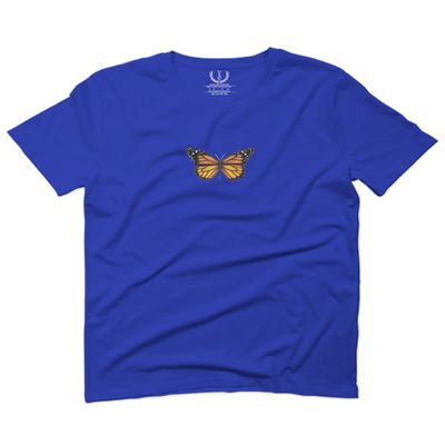 0374. Aesthetics Summer Cute Butterfly Print Graphic for Men T Shirt (Royal 2X-Large)