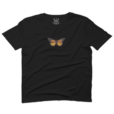 0374. Aesthetics Summer Cute Butterfly Print Graphic for Men T Shirt (Black 2X-Large)