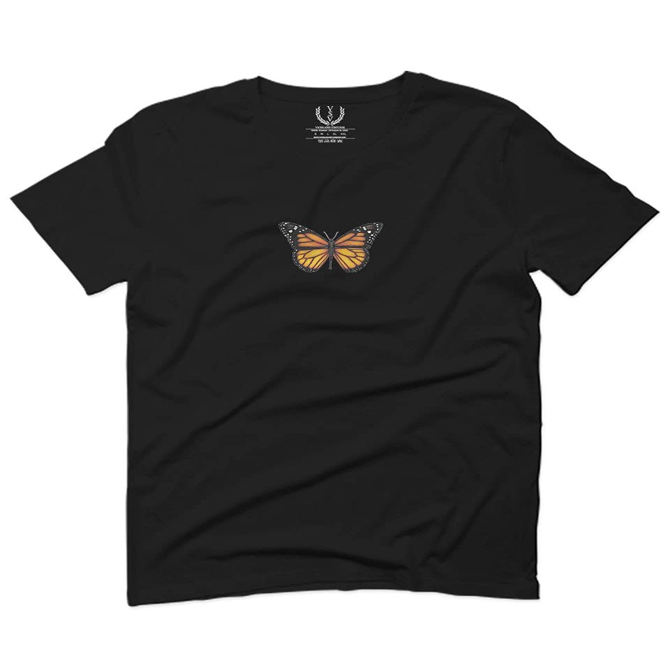 0374. Aesthetics Summer Cute Butterfly Print Graphic for Men T Shirt (Black 2X-Large)