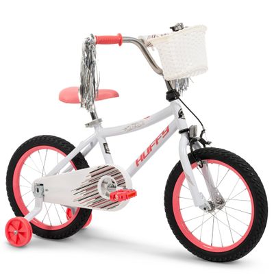 Huffy Kids Training Wheel Bike, 12/16 Wheel Size, Multiple Colors and Styles, Child Bike, Removeable Training Wheels, Adjustable Seat, White