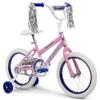 Huffy Illuminate 16 Girls Bike with Removable Training Wheels, Gloss Pink Frame with Butterfly Graphics, Chain Guard, White Tires and Purple Rims view 1
