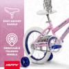 Huffy Illuminate 16 Girls Bike with Removable Training Wheels, Gloss Pink Frame with Butterfly Graphics, Chain Guard, White Tires and Purple Rims view 3
