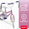 Huffy Illuminate 16 Girls Bike with Removable Training Wheels, Gloss Pink Frame with Butterfly Graphics, Chain Guard, White Tires and Purple Rims view 4
