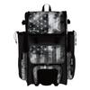 Boombah Rolling Superpack 2.0 Baseball/Softball Gear Bag - 23-1/2" x 13-1/2" x 9-1/2" - USA Old Glory Black Ops Black/Charcoal/White - Telescopic Handle - Holds 4 Bats - Wheeled Version view 1