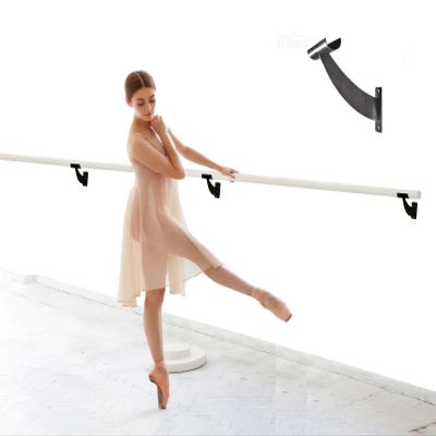 Ballet Barre Single Bar 15 FT Long 1.5 Diameter Black, Kids and Adults | Open Bracket Wall Mounted Fixed Height Wooden Ballet Barre, Home/Studio Ballet Bar, Dance Bar, Stretch Bar, Dancing/Stretching