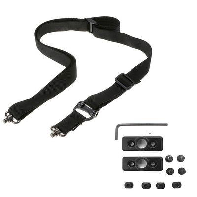 nLn Hope 2-Point Sling Multifunctional Double-Point Nylon Tactical Strap Qd Buckle Plus Base Set (Black)