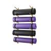 JLXJ Wall Mount Yoga Mat Rack Organizer, Gold Metal 6 Tier Storage Display Holder for Foam Roller/Bathroom Towel/Skateboard view 1