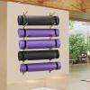 JLXJ Wall Mount Yoga Mat Rack Organizer, Gold Metal 6 Tier Storage Display Holder for Foam Roller/Bathroom Towel/Skateboard view 2