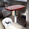 CNCEST Removable Marine Table, Boat Marine Caravan Table, Rectangle Boat Table with Built-in 4 Cup Holders and Pedestal Base Mount Height Adjustable for Caravan RV Marine Boat Mobile Homes view 2