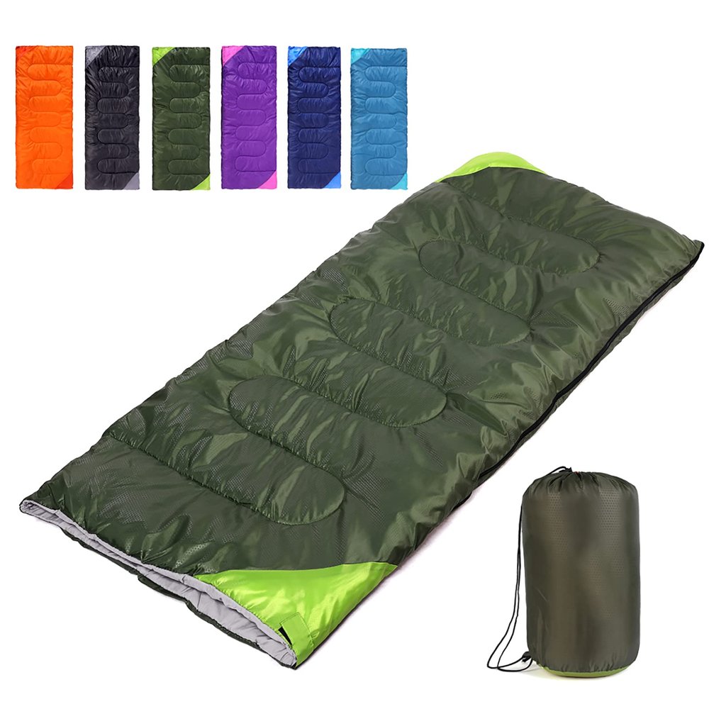 Camping Sleeping Bag for Kids Adults Boys and Girls,Cold and Warm Weather-Summer, Spring, Fall, Lightweight, Waterproof Compact Bag for Camping Gear Equipment, Traveling, and Outdoors (Green)