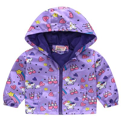 WEONEDREAM Kids Girls Boys Autumn Jackets Zipper Windbreaker Coats Light Weight Cute Cartoon Hoodies Size 18-24Months Outerwear (Design30,100)