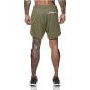 SOUGAO Men's Workout Gym Shorts 2-in-1 Running Shorts Training Short with Inner Compression Quick Dry Green 5XL view 2