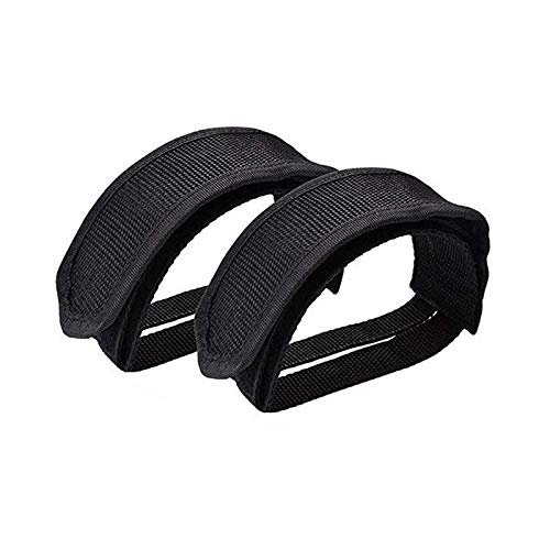 Bicycle Accessories 1pair Nylon Bicycle Pedal,Straps Toe Clip Foot Strap Belt Adhesivel Bicycle Pedal Tape Fixed Gear Bike Cycling Cover Bike Parts (Color : 1 Pair Black)