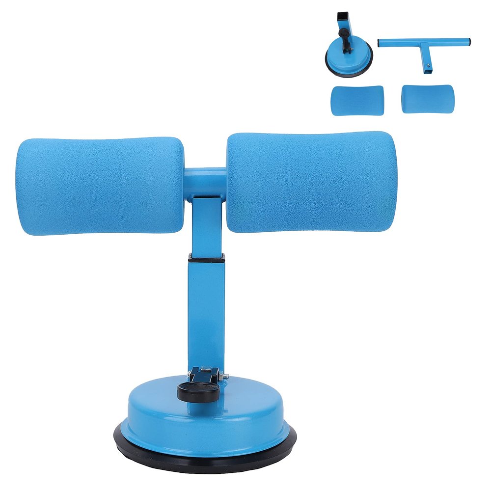 Sit-up Aid, Sit Up Bar for Floor, Portable Adjustable Sit Up Equipment with Sit-Up Foot Holder, Household Fitness, Abdominal Muscle Exercise, for Body Building(blue)