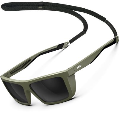 ATTCL Sports Polarized Sunglasses For Men Women Cycling Driving Fishing UV Protection Sunglass 1124 C5-Darkgreen-Grey