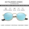 NIDOVIX Kids Polarized Sunglasses Classic Metal Frame for Baby Boys Girls Age 5-9 100% UV Protection (Gold/Blue Mirror) view 4