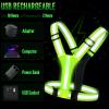 LED Reflective Vest Running Gear, Lights Up Vest Rechargeable, High Visibility Reflective Running Gear for Night Walking Cycling Jogging view 3