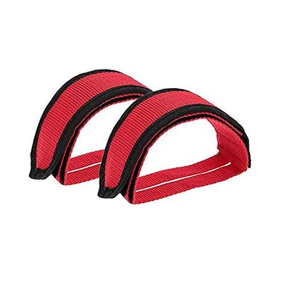 Bicycle Accessories 1pair Nylon Bicycle Pedal,Straps Toe Clip Foot Strap Belt Adhesivel Bicycle Pedal Tape Fixed Gear Bike Cycling Cover Bike Parts (Color : 1 Pair Red)