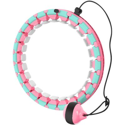 Smart Sports Hula Hoop, Detachable, Adjustable Weight, Automatic Rotation 360-degree Massage Fitness Hoop, Suitable for Beginner Men and Women/Pink/XL